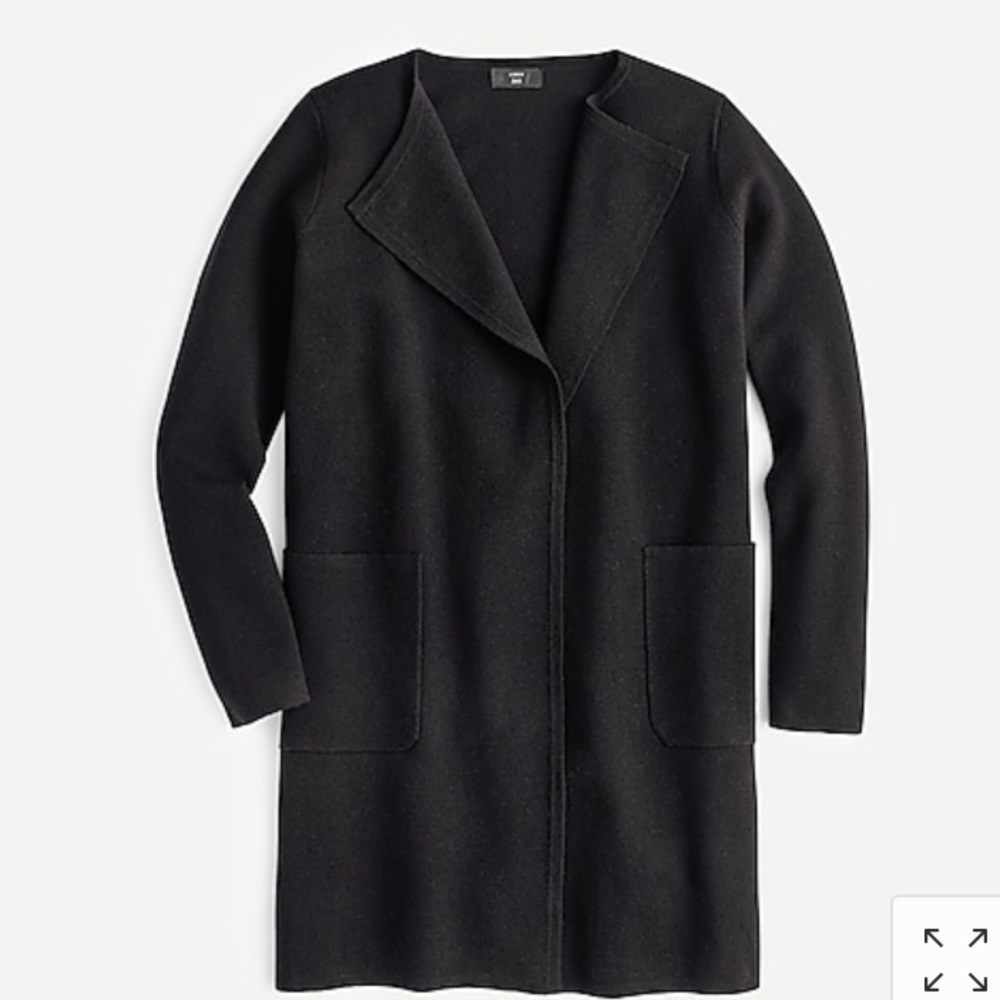 Black J. Crew collarless sweater-blazer
